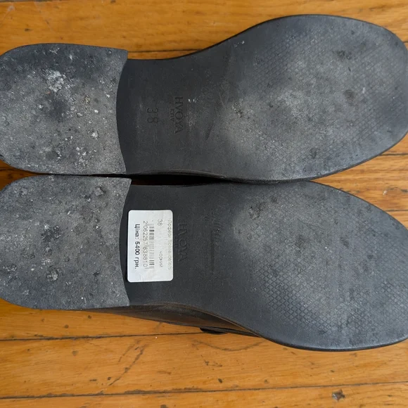 HVOYA kyiv Bowie Black Leather Loafers Sleek Slip-On Design - Picture 3 of 4